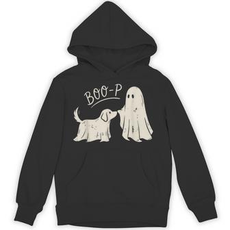 Boo-P Ghost Dog Nose Boop Halloween Costume Animal Lover Hoodie | Seseable UK