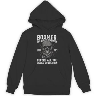 Boomer Badass Generation Before You Sissies Were Born Biker Hoodie - Thegiftio UK