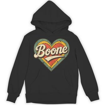 Boone Retro Vintage Heart Love Typography Hoodie - Thegiftio UK