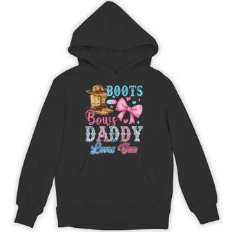 Boots Or Bows Daddy Loves You Gender Reveal Family Hoodie - Thegiftio UK