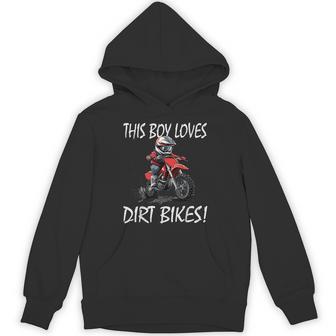 This Boy Loves Dirt Bikes Kids Dirt Bike Hoodie - Thegiftio UK