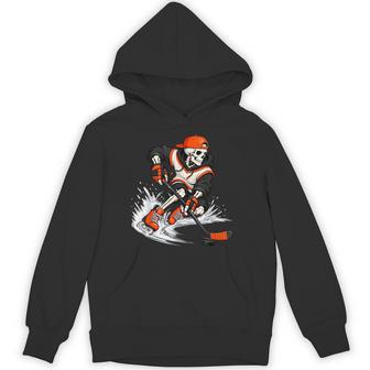 Boys Halloween Kids Ice Hockey Skeleton Spooky Pumpkin Hoodie - Thegiftio UK
