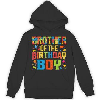 Brother Of The Birthday Boy Master Builder Building Blocks Hoodie - Monsterry
