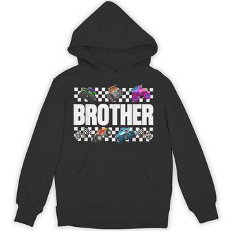 Brother Monster Truck Family Crew Birthday Matching Boy Kids Hoodie - Monsterry