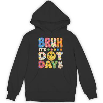 Bruh It's Dot Colorful Polka Dotted Smile Face Kids Teachers Hoodie - Thegiftio UK