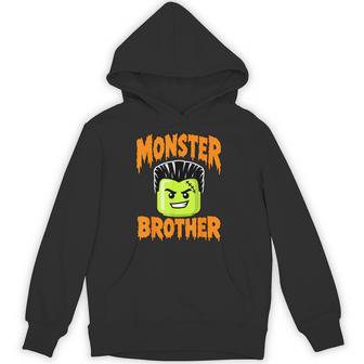 Building Block Head Brick Halloween Birthday Monster Brother Hoodie - Thegiftio UK