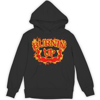 Burnin Up Fire Flames Retro Hot Graphic Sleeveless Hoodie - Thegiftio UK