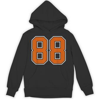 Burnt Orange White Number 88 Jersey Player Uniform 88 Hoodie - Thegiftio UK