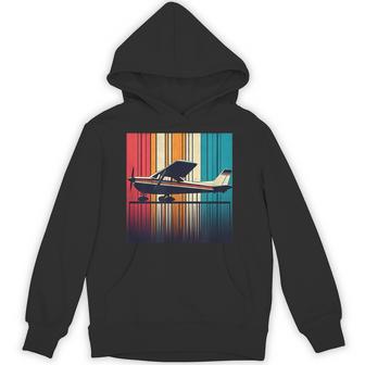 C-172 Skyhawk Vintage C172 Airplane Retro Sunset Pilot Hoodie - Thegiftio UK