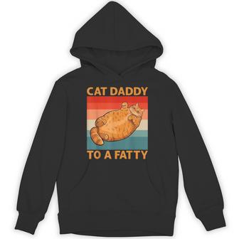 Cat Daddy To A Fatty Orange Tabby Chonky Cat Hoodie - Thegiftio UK