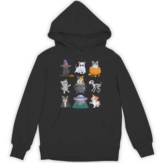 Cat Halloween Spooky Holiday Kawaii Cute Feline Cats Hoodie - Thegiftio UK