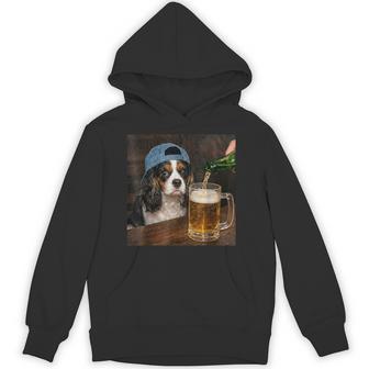 Cavalier King Charles Spaniel Drinking Beer Dog Meme Hoodie | Seseable UK