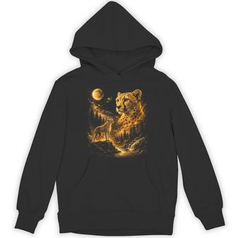 Cheetah Moon Graphic Boys Animal Print Kids Hoodie - Thegiftio UK