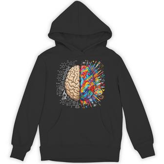 Colorful Brain Neuroscience Left And Right Thinking Hoodie - Thegiftio UK
