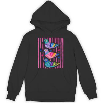 Colorful Maximalist Tropical Cute Bird Pigeon Beach Summer Hoodie - Thegiftio UK