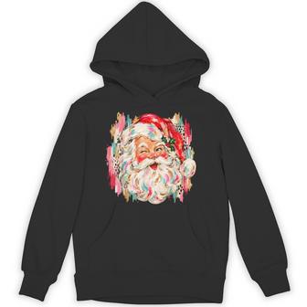 Colorful Santa Claus Retro Christmas Watercolor Holiday Hoodie - Thegiftio UK