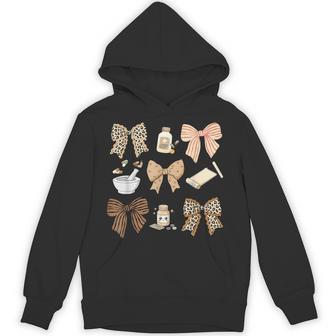 Coquette Leopard Pharmacy Tech Pharmacist Certified Pharm Hoodie - Thegiftio UK