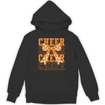 Coquette Orange Cheer Bow Sport Cheerleader Cheerleading Hoodie - Thegiftio UK