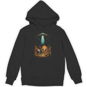 Cowboy Ufo Desert Encounter Retro Western Alien Hoodie - Thegiftio UK
