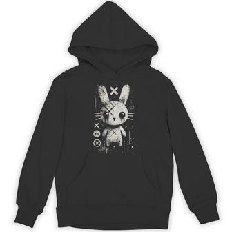 Creepy Cute Goth Bunny Horror Kawaii Rabbit Grunge Aesthetic Hoodie - Thegiftio UK