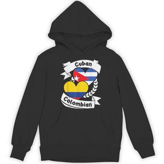 Cuban Colombian Heart Flags Cuba Colombia Hoodie - Thegiftio UK