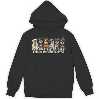 Cute Spooky Schnauzer Society Boo Skeleton Dog Ghosts Hoodie - Thegiftio UK