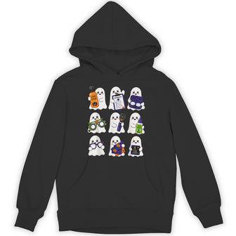Cute Optometry Ghost Halloween Spooky Optometrist Crew Eyedr Hoodie - Thegiftio UK