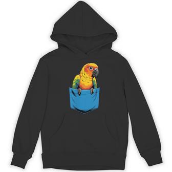 Cute Pocket Sun Conure Parrot Lovers Hoodie - Thegiftio UK