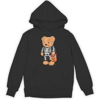 Cute Teddy Bear Skeleton Costume Halloween Trick Or Treat Hoodie - Thegiftio UK