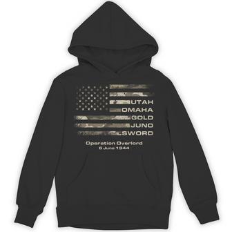 D-Day 82Nd Anniversary Normandy D-Day Beaches Usa Camo Flag Hoodie - Thegiftio UK