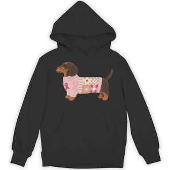 Dachshund Pink Ribbon Breast Cancer Awareness Hoodie - Thegiftio UK