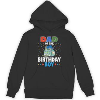Dad Of The Birthday Boy Garbage Truck Birthday Family Hoodie | Seseable UK