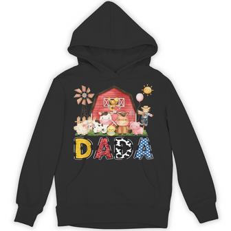 Dada Farm Cow Birthday Boy Matching Family Party Hoodie - Thegiftio UK
