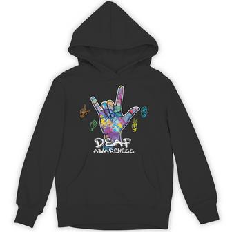 Deaf Awareness Asl Love Sign Language Awareness Hoodie - Thegiftio UK