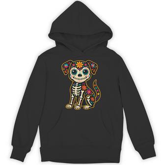 Dia De Los Muertos Dog Day Of The Dog Dead Sugar Skull Hoodie - Thegiftio UK