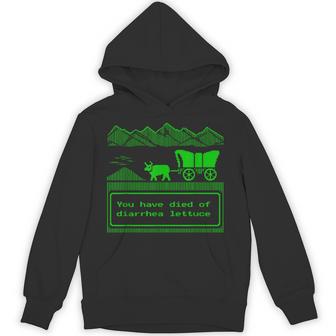 You Have Died Of Diarrhea Lettuce Vintage Gamer Trail Meme Hoodie - Thegiftio UK
