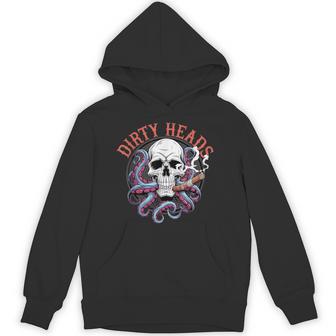 Dirty Heads Skull Smoking Cigar Octopus Hoodie - Thegiftio UK