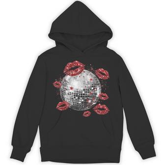 Disco Ball Kissing Lips Party Hoodie - Thegiftio UK