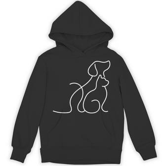 Dog Puppy And Baby Cat Heart Animal Dog & Cat Heart Hoodie - Monsterry