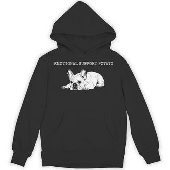 Emotional Support Potato Frenchie French Bulldog Dog Lover Hoodie - Thegiftio UK