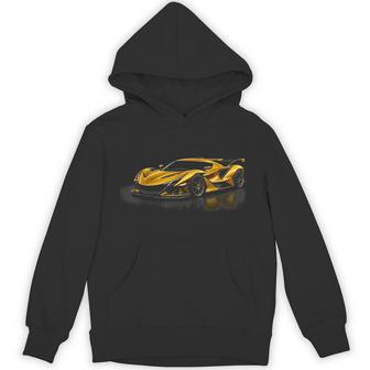 Exotic Car Yellow Racing Car Turbo Race Kids Boys Mens Hoodie - Thegiftio UK