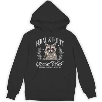 Feral And Forty Social Club Since 1986 40 Years Old Hoodie - Thegiftio UK