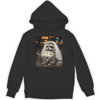 Feral Raccoon Bride Engaged Bachelorette Selfie Meme Hoodie - Thegiftio UK