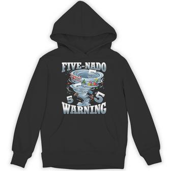Five Nado Warning Tornado 5Th Birthday 5 Years Old Boys Kids Hoodie - Thegiftio UK