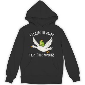 I Flappeth Away From Thine Nonsense Frog Meme Hoodie | Seseable UK