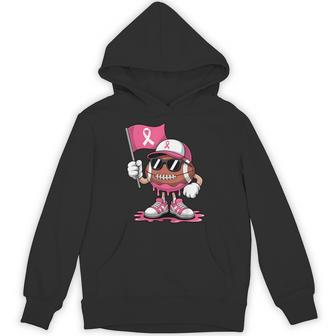 Football Drip Boys Kids Youth Pink Out Tackle Breast Cancer Hoodie - Thegiftio UK
