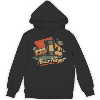Never Forget Retro Cassette Tape Vhs Floppy Disk Hoodie - Thegiftio UK