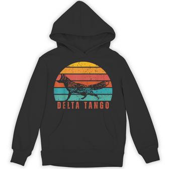 Foxtrots Deltas Tangos Trotting Fox In Vintage Sunset Hoodie - Thegiftio UK