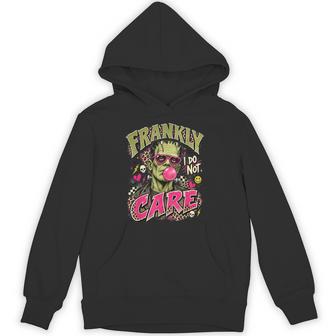Frankly I Do Not Care Retro Halloween Monster Humor Hoodie - Thegiftio UK