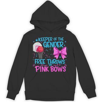 Free Throws Or Pink Bows Keeper Of The Gender Reveal Party Hoodie - Thegiftio UK